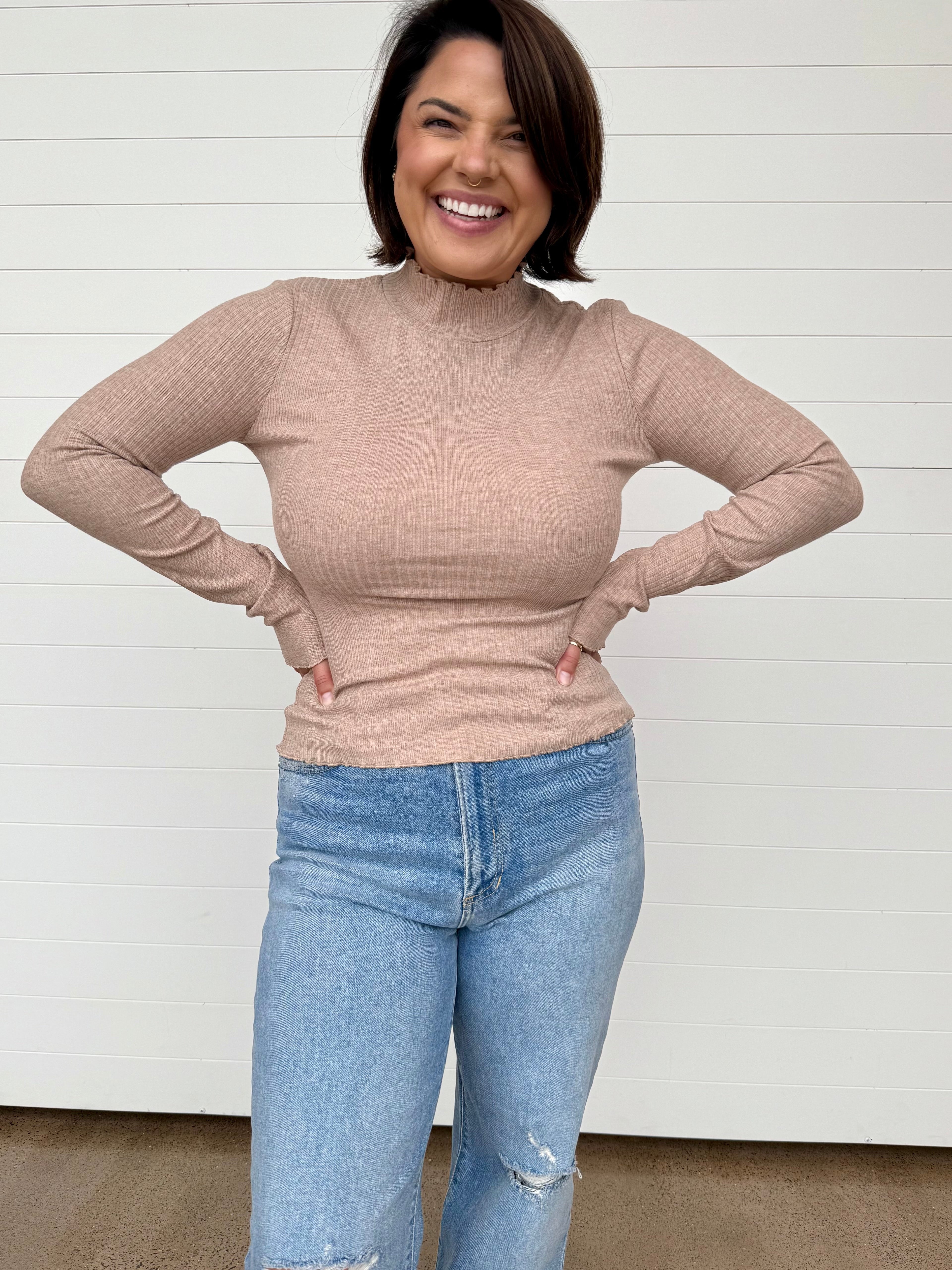 The Courtney Lettuce Edge Rib Top